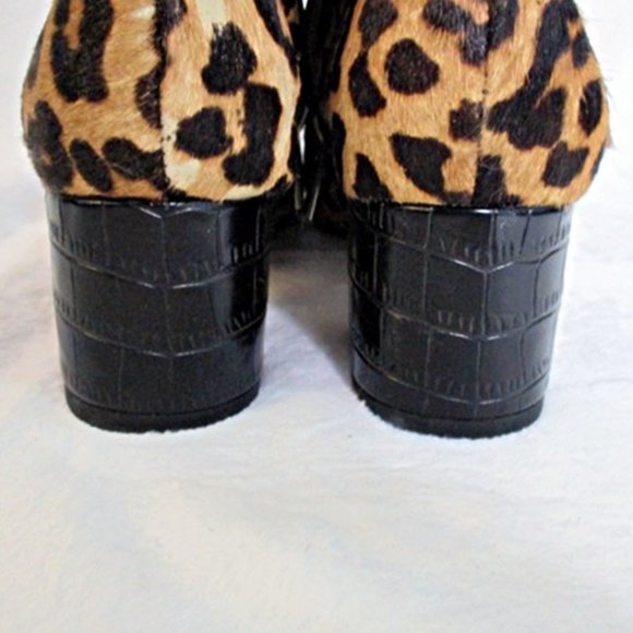 Sam Edelman Edith Bootie Leopard Print Calf Hair Boots - Picture 7 of 10